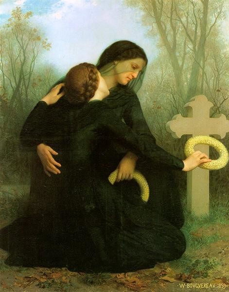  All Saints Day, William-Adolphe Bouguereau, 1859, Musée des Beaux-Arts de Bordeaux, Bordeaux, France, All Saints Day In Paintings