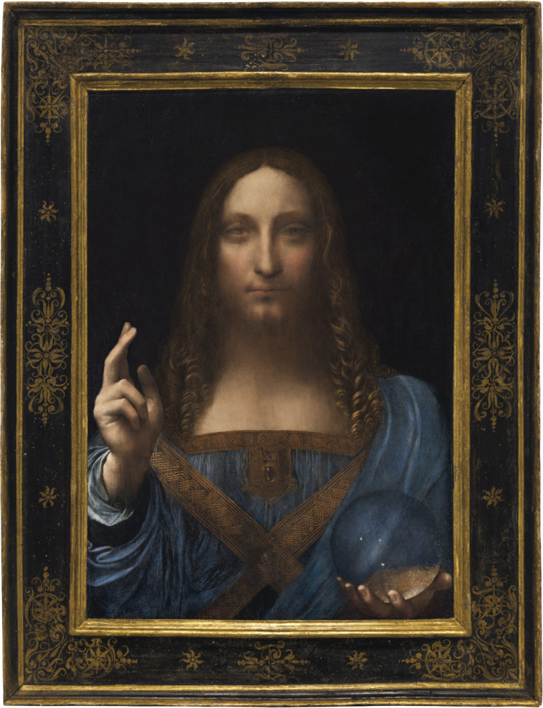 Reproduction of the painting Salvator Mundi, painted circa 1500 by Leonardo da Vinci