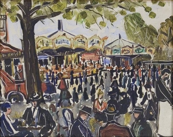 Shalva Kikodze, Roundabout in Paris, 1920.