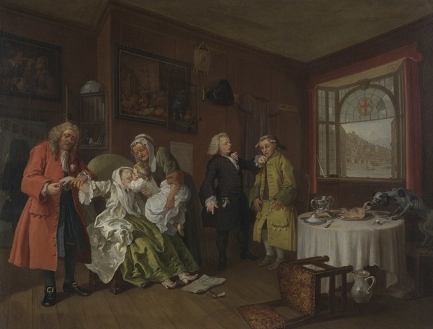 The Lady's Death, William Hogarth, 1743, National Gallery, London, William Hogarth – Marriage à-la-mode