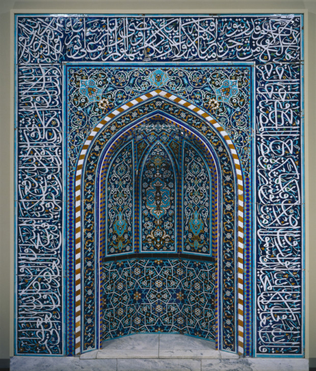 Prayer niche (mihrab) from Iran, style of Safavid period (1501-1722), Cleveland Museum of Art, Cleveland, OH, USA.