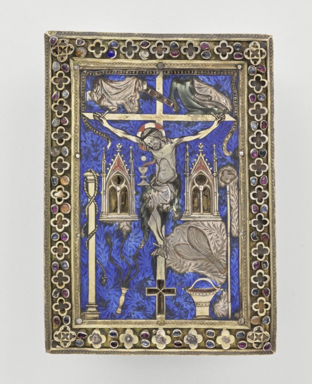 musee cluny glass Painting-reliquary with a Crucifixion, 14th Century, Musee du Cluny