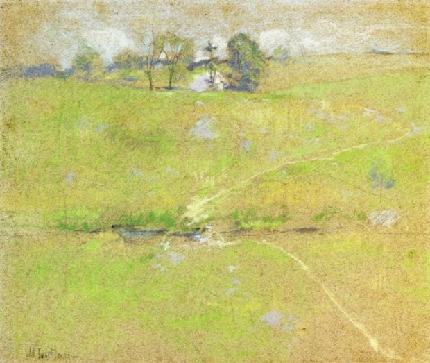 John Henry Twachtman, Path in the Hills, Branchville, Connecticut, c.1888 - c.1891, Private Collection, paths from art