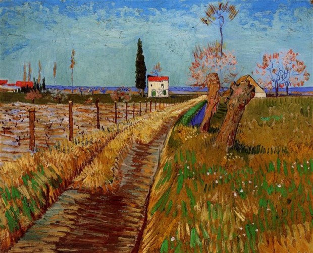 Vincent van Gogh, Path Through a Field with Willows, 1888, Private Collection, paths from art