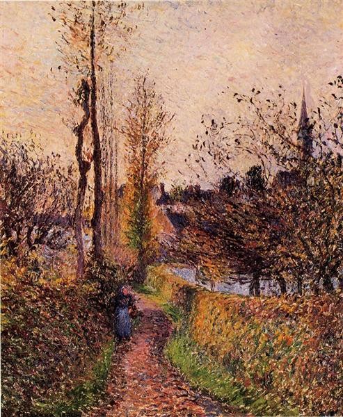 Camille Pissarro, The path of Basincourt, 1884, private collection, paths from art