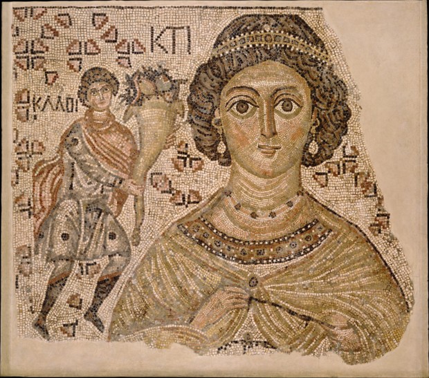 Fragment of a Floor Mosaic with a Personification of Ktisis, 500–550, with modern restoration, Metropolitan Museum of Art