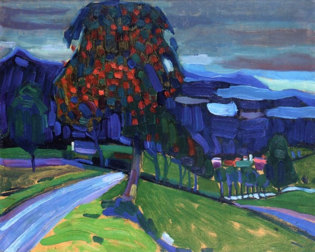 autumn paintings by famous artists Wassily Kandinsky, Autumn in Murnau, 1908, private collection