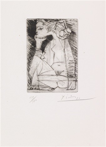 Femme assise en tailleur - Geneviève Laporte, Pablo Picasso, 1951, Private Collection, Pablo Picasso and his Women