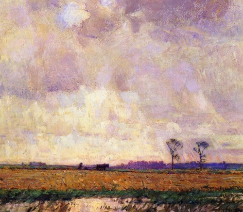 William Langson Lathrop, Plowing Along the Canal, 1915 Last Landscape of William Langson Lathrop