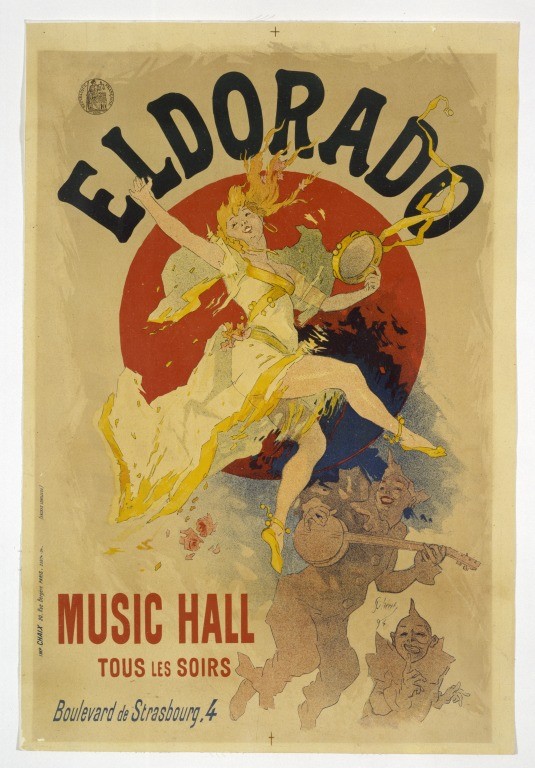 Posters 19th century Jules Cheret Eldorado Music Hall, V&A