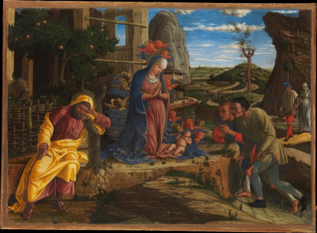 Famous Adoration of the Shepherds The Adoration of the Shepherds by Andrea Mantegna, shortly after 1450, Metropolitan Museum of Art