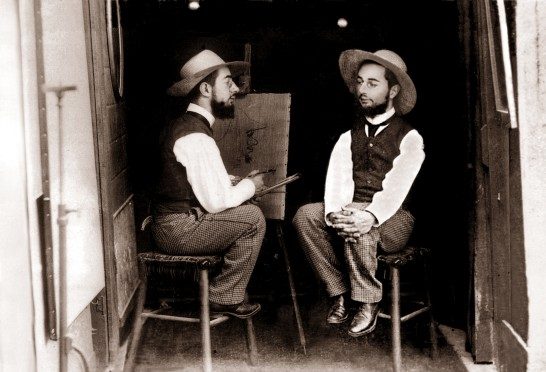 Toulouse-Lautrec photographs: Maurice Guibert, Lautrec and Lautrec, photomontage, 1890. Kunstmuseum Moritzburg.
