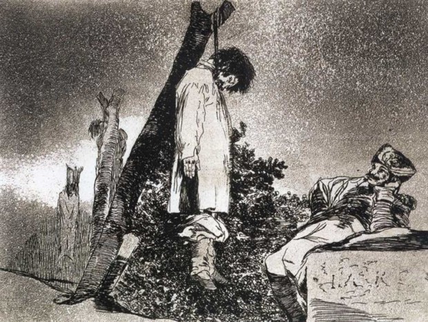 Francisco Goya, Here neither, in: Disasters of War series, 1815,Goya Make a Career