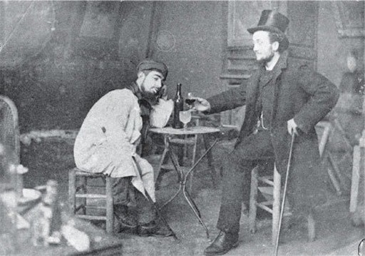 Toulouse-Lautrec photos Toulouse Lautrec and Lucien Metivet drinking absinthe circa 1885