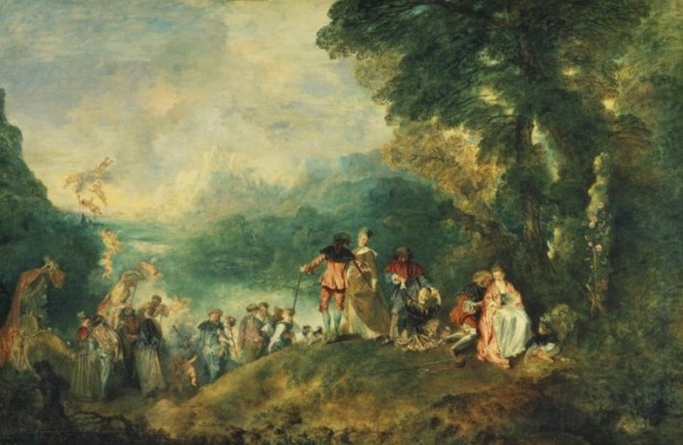 Jean-Antoine Watteau (1684-1721), Pilgrimage to the Isle of Cythera, 1717, Paris, Musée du Louvre, watteau mysteries rococo