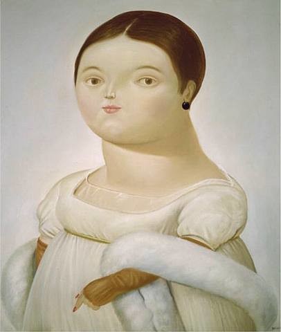 Fernando Botero's works Fernando Botero, Mademoiselle Caroline Riviere (after Ingres ), 1979, private collection