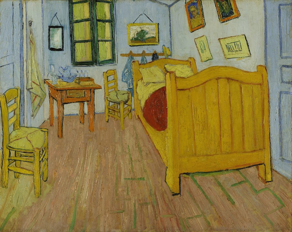 Vincent van Gogh's Bedroom First version, October 1888. Oil on canvas, 72 x 90 cm, Van Gogh Museum, Amsterdam