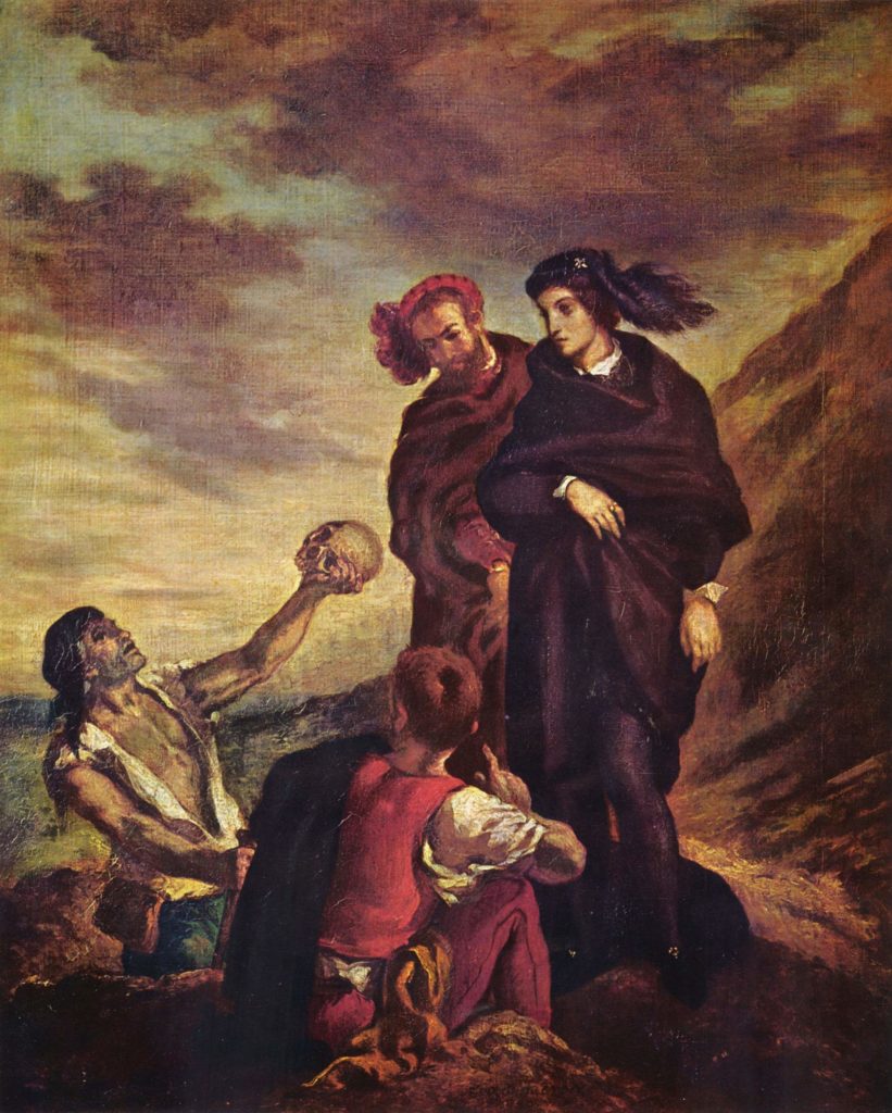 Hamlet and Horatio in the cemetery, Eugène Delacroix, 1839, Louvre, Paris, a scene from Hamlet