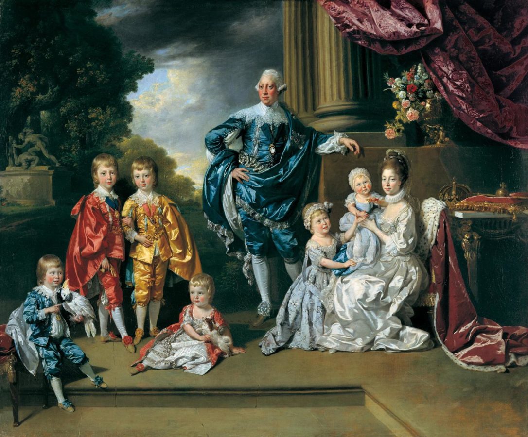 Johan Zoffany, George III, Queen Charlotte and their Six Eldest Children, 1770, Tribuna of the Uffizi