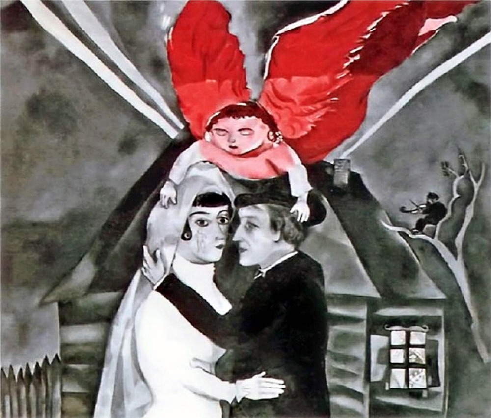 Marc Chagall, Wedding, 1918, Tretyakov Gallery, Moscow, Russia, marc and bella chagall