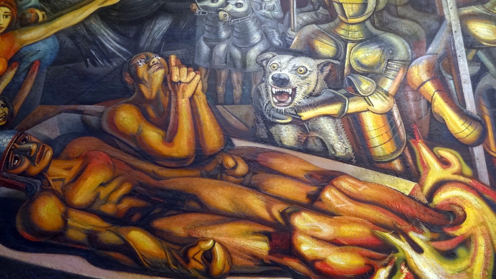 The Torment of Cuauhtémoc, David Alfaro Siqueiros, 1950, Palacio de Bellas Artes – México, The History of Mexico in Murals