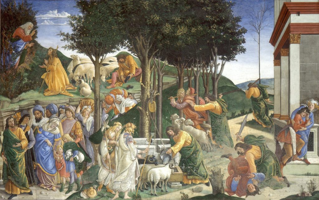 Sandro Botticelli, fresco from the series with the Life of Moses, Sistine Chapel