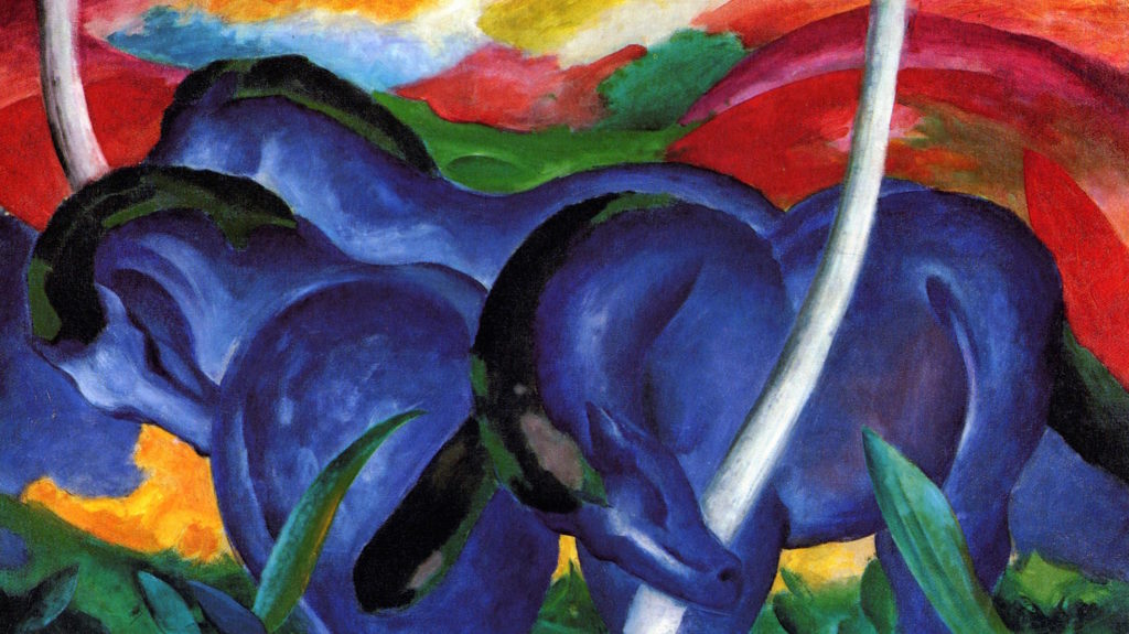 Franz Marc, The Large Blue Horses, 1911, Walker Art Center, Minneapolis, MN, USA. Wikipedia.