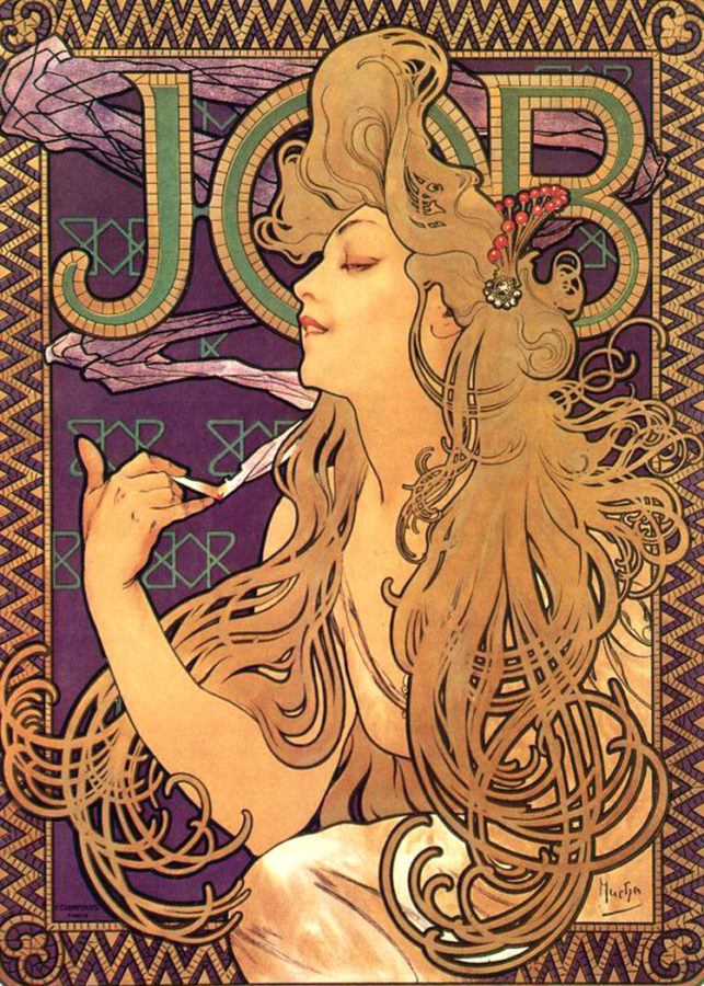 Alphonse Mucha, Job Cigarettes, 1896, Mucha Museum, Prague posters in art history