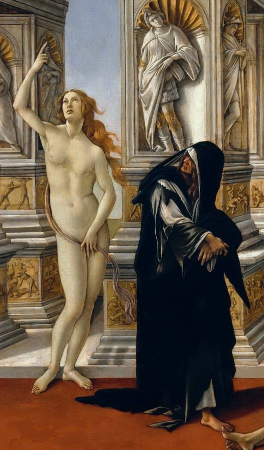 Botticelli, Calumny of Apelles, detail, 1495, Uffizi, Florence botticelli's final painting