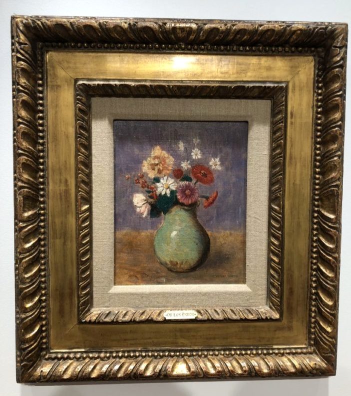 Odilón Redon, Fleurs dans un vase vert, 1885-1890