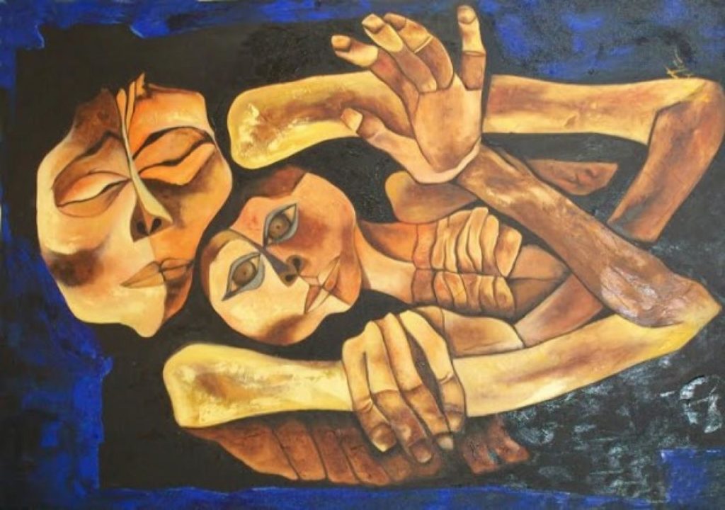 Oswaldo Guayasamín, Madre y niño (Mother and Child), 1989, Fundación Guayasamín
