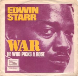 'War' by Edwin Starr, released by Tamla Motown Records in 1970, is one of the most famous protest songs. Source: Wikimedia Commons