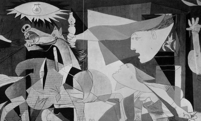 Protest art: Pablo Picasso, Guernica, 1937, Museo Reina Sofia, Madrid, Spain. Detail.
