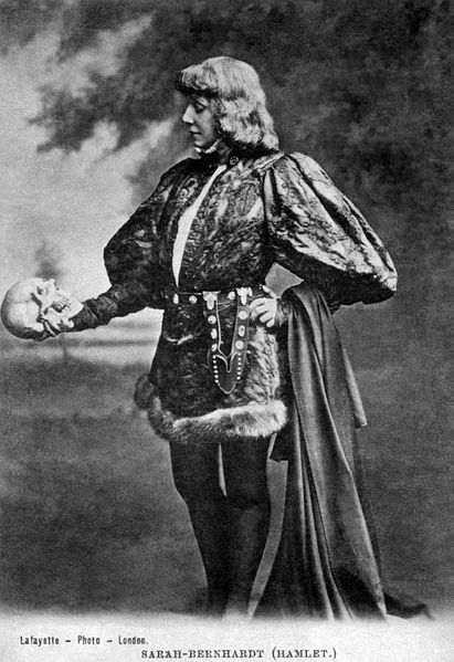 Portrait of Sarah Bernhardt as Hamlet, 1899. Sarah Bernhardt the first artist superstar: