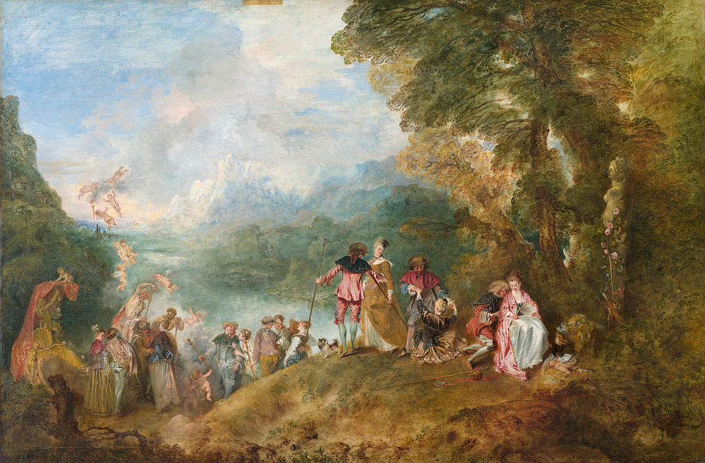 Antoine Watteau, The embarkation to Cythera,1717, The Louvre 'love island' art special