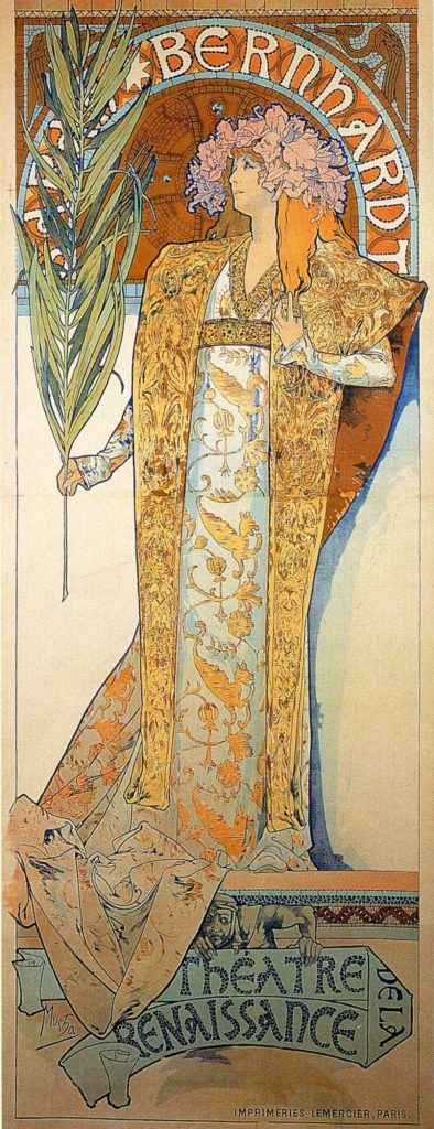Sarah Bernhardt the first artist superstar: Alphonse Mucha, Gismonda Poster, 1894, private collection.