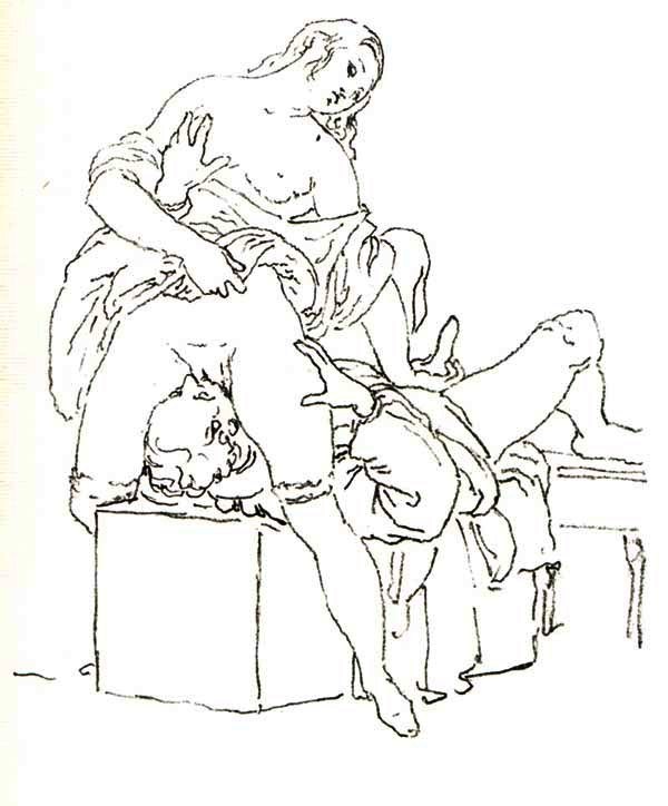 Erotic Drawings of Francesco Hayez, Francesco Hayez, Cunnilingus, or oral sex performed on a woman,