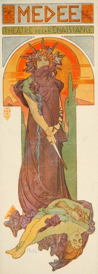 Sarah Bernhardt the first artist superstar: Alphonse Mucha, Médée, 1898, private collection.