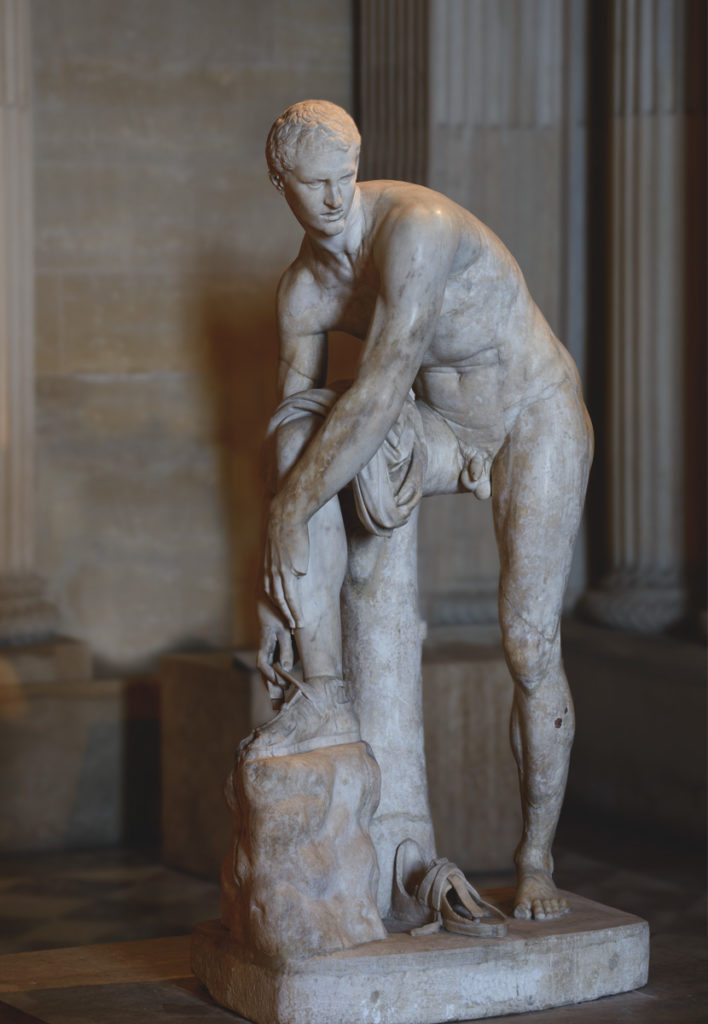 Beyonce Jay-z Louvre video Hermes tying his sandal, Roman copy of the 2nd BC sculpture, Musée du Louvre