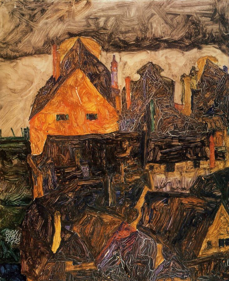 town paintings by Egon Schiele