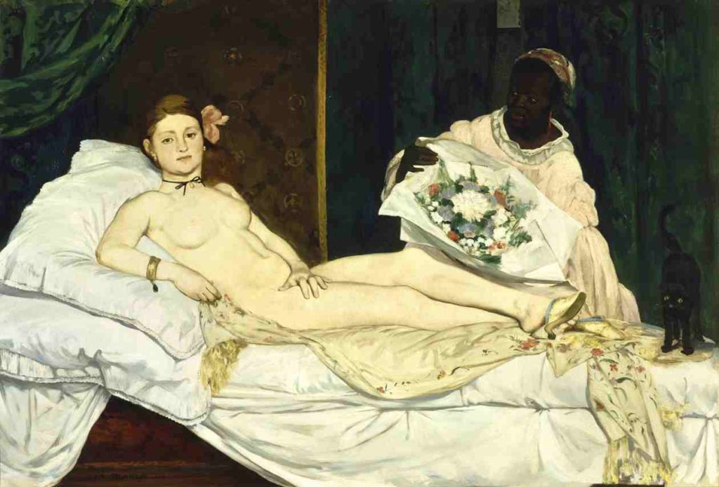 Female body in art: Edouard Manet, Olympia, 1863, Musée d’Orsay, Paris, France.