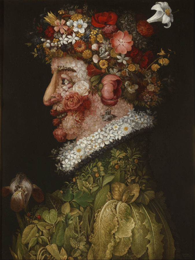 Arcimboldo portraits: Giuseppe Arcimboldo, Spring, 1563 Louvre Museum, Paris