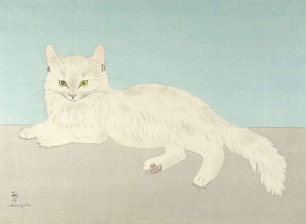 Foujita Cats Tsugouharu Foujita, White Cat, Shôwa period, Harvard Art Museum