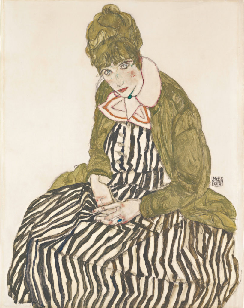 Egon Schiele, Edith with Striped Dress, Sitting, 1915, Leopold Museum, Vienna