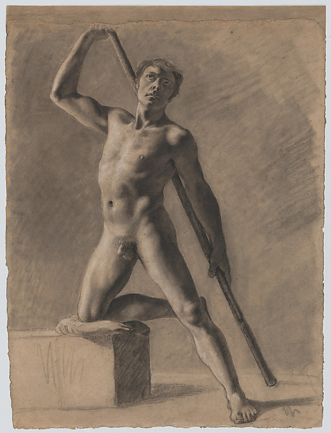 delacroix sketchbooks and drawings Eugène Delacroix, Academic Male Nude with a Staff, 1816-20. Charcoal highlighted with white chalk. Gift from Karen B.