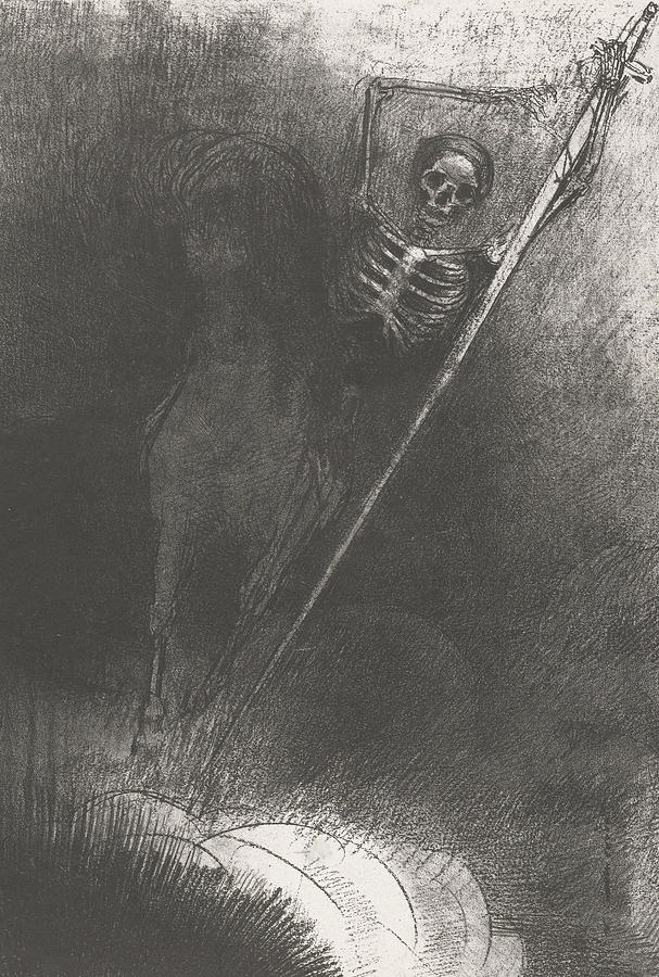 Odilon Redon, Death on a Horseback, 1899/1899, Rijksmuseum Odilon redon's noir
