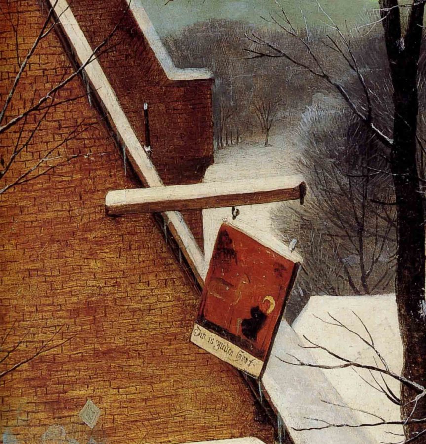 16x16 Vintage Images Pieter Bruegel The Elder's Hunters in The Snow Throw Pillow Multicolor 