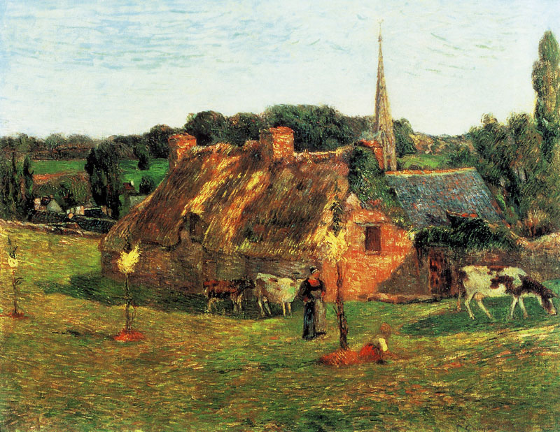 Pont-Aven School Paul Gauguin (1848–1903), Lollichon Field and Pont-Aven Church (1886), oil on canvas, 71.3 × 92 cm, Private collection. Wikimedia Commons.