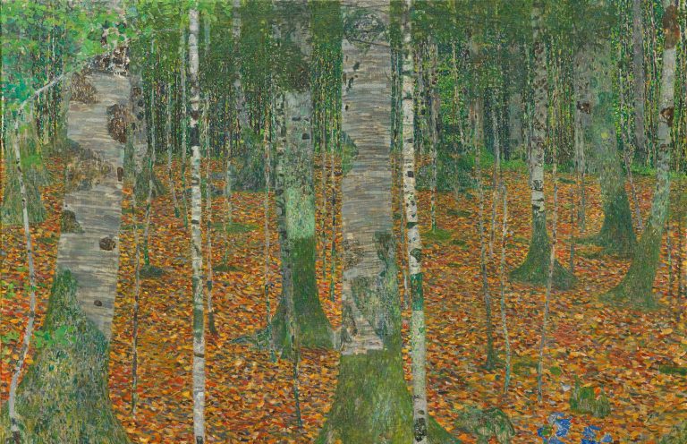 gustav klimt trees: Gustav Klimt, Birch Forest, 1903. Paul G. Allen Family Collection. Detail.
