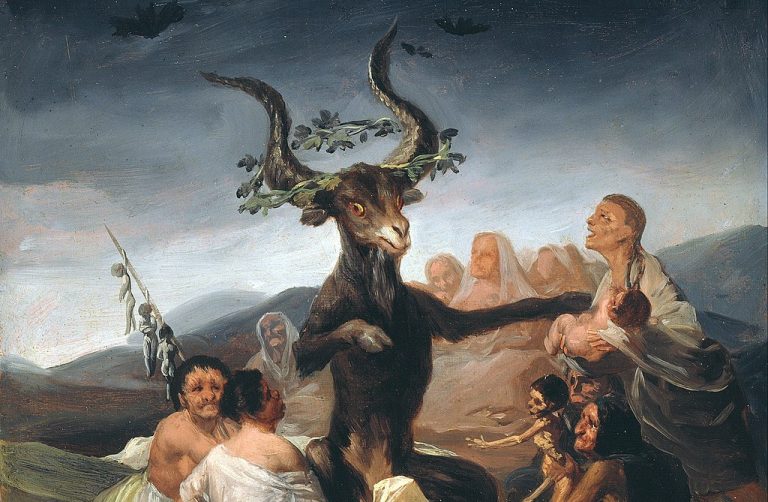 Witchcraft in art: Francisco Goya, The Sabbath of Witches, 1797-1798, Museo Lázaro Galdiano, Madrid, Spain. Detail.
